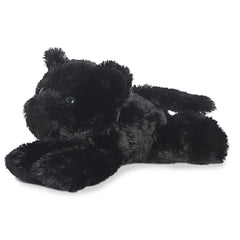 Aurora Onyx Panther plush with glossy fur for cozy hugs.