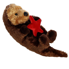 Aurora Otto otter plush close-up, plush brown fur ideal for comforting hugs after school.