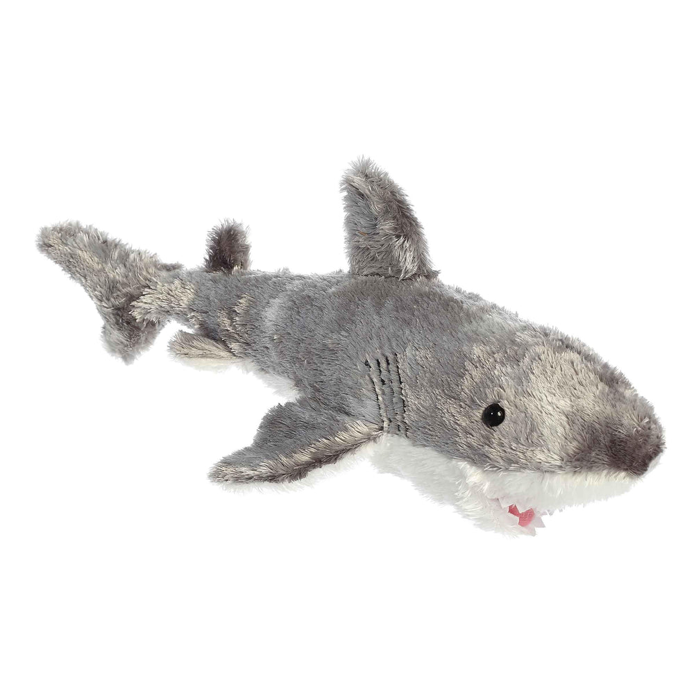Aurora Samuel mini Flopsie gray shark front view for cuddling and play