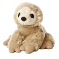 Aurora Mini Flopsie Sloth 8in beige face plush for cuddling and display.