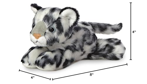Aurora Mini Flopsie Snow Leopard compact size for travel-ready companionship.
