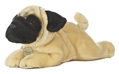 Aurora Miyoni 11-inch Pug close-up highlighting pristine stitching for long-lasting plush.