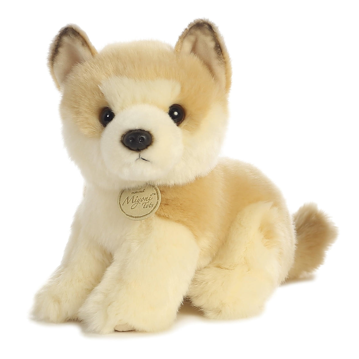 Aurora Miyoni Akita puppy tan front view, soft cuddly companion with lifelike detailing.