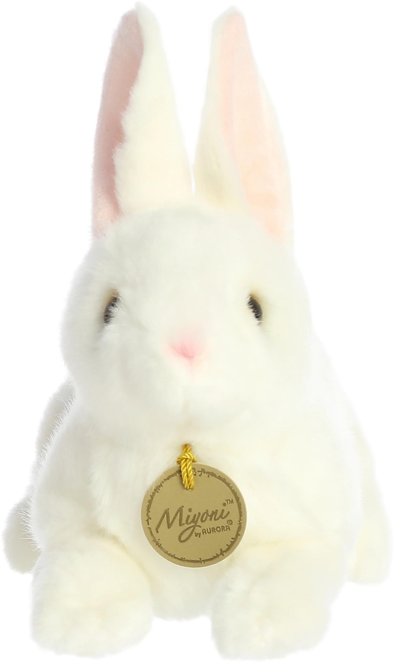 Aurora Miyoni American White Rabbit hang tag provides species info.