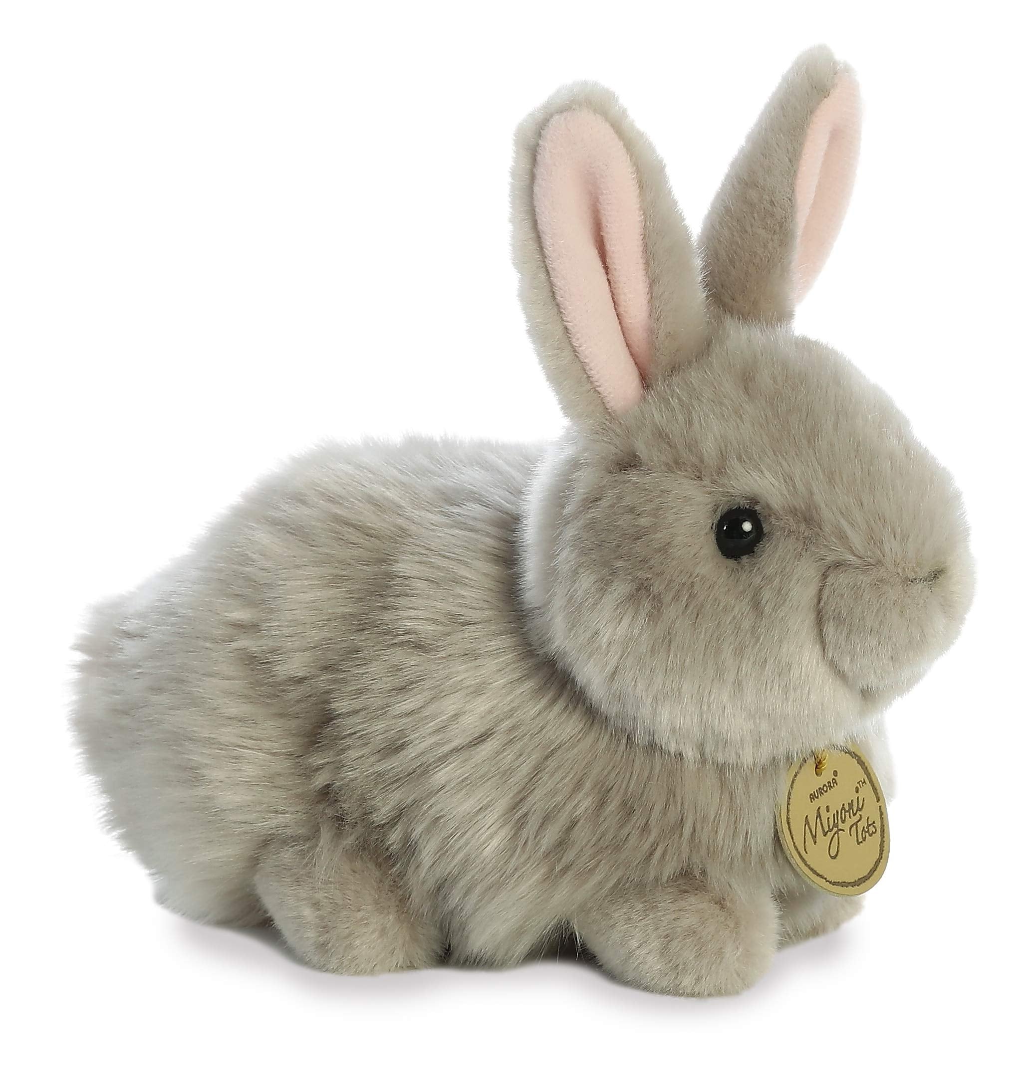 Aurora Miyoni Angora bunny grey hand-stitched detail highlighting craftsmanship
