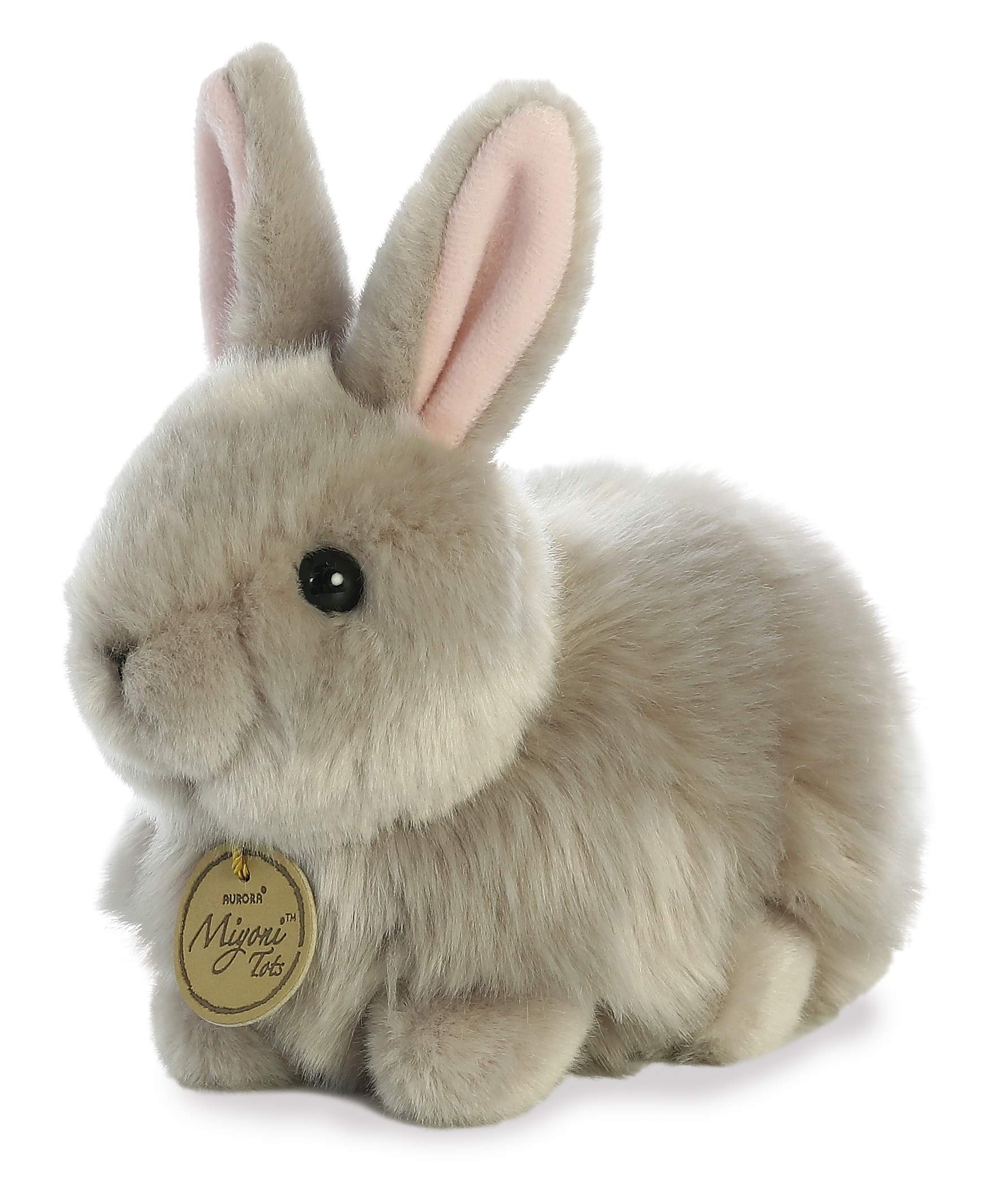 Aurora Miyoni Angora bunny grey hang tag showing species information