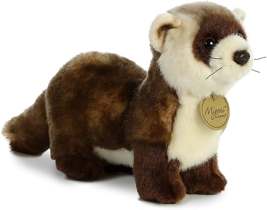 Aurora Miyoni Black Footed Ferret full body plush for cozy display.