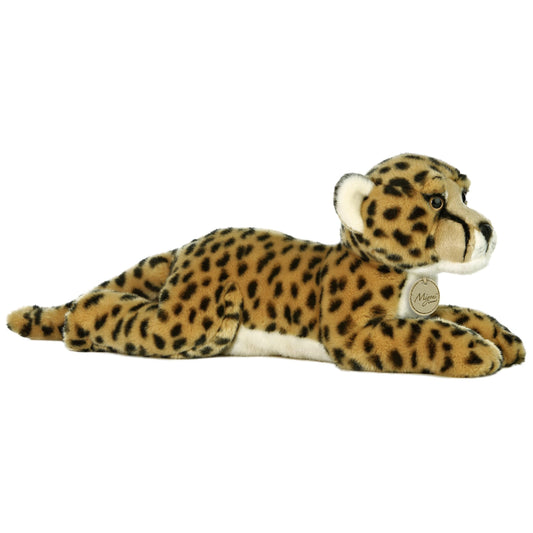 Aurora Miyoni cheetah plush, 17-inch lifelike companion for cozy decor and imaginative play.