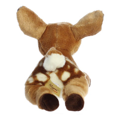Aurora Miyoni 11in fawn side view highlighting soft plush and huggable texture
