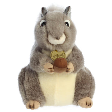 Aurora Miyoni Grey Squirrel 8-inch silky plush texture for gentle hugs