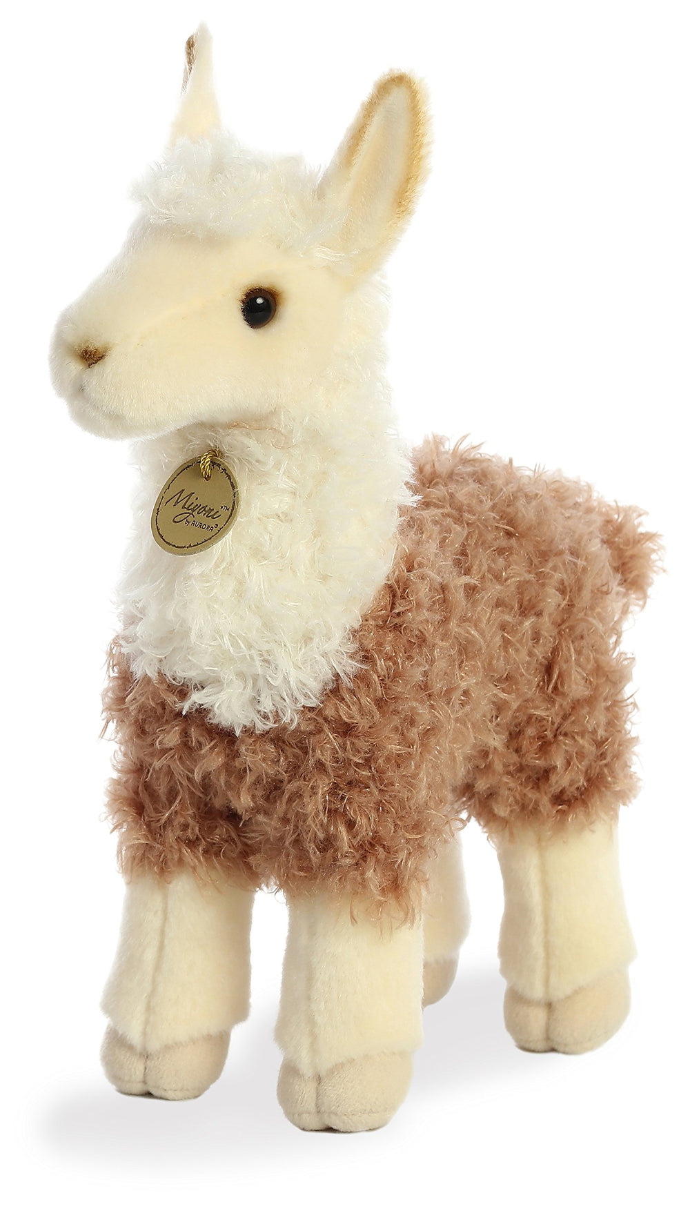 Aurora Miyoni two-tone llama plush close-up stitching shows craft detail