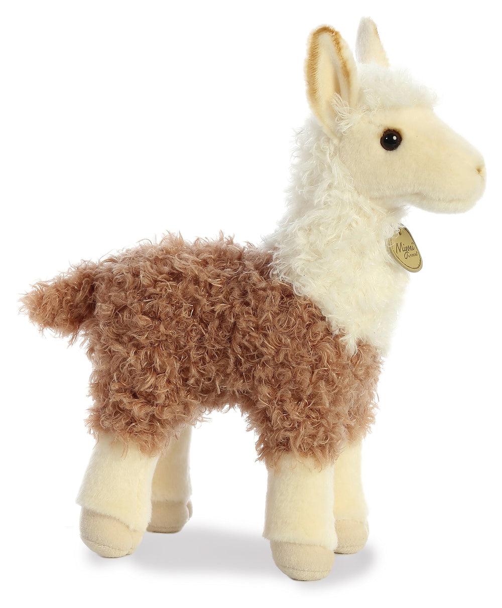 Aurora Miyoni two-tone llama plush side view, great for shelf decor