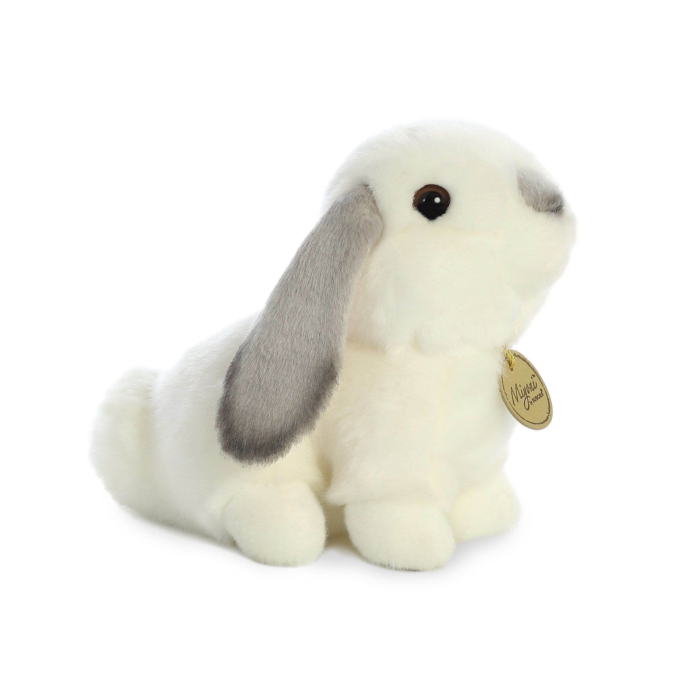 Aurora Miyoni lop-eared rabbit gray profile view suitable for play and display.