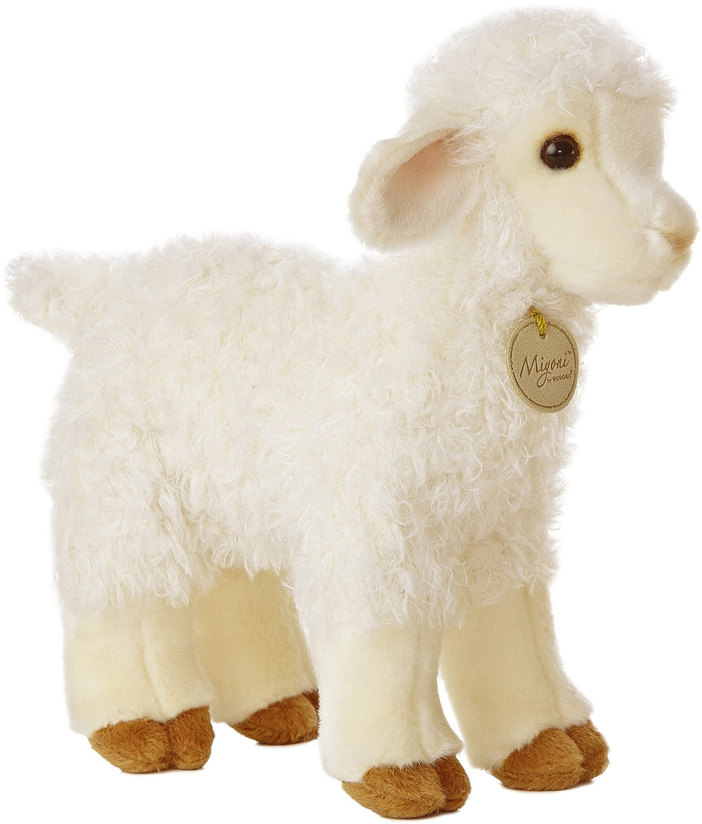 Aurora Miyoni Lovely Lamb 10-inch plush with lifelike pose for cozy companionship.