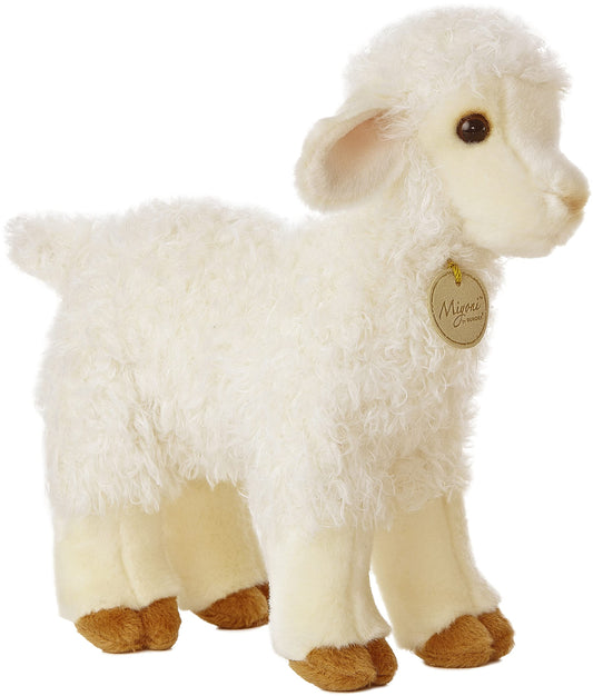 Aurora Miyoni Lovely Lamb 10-inch plush with lifelike pose for cozy companionship.