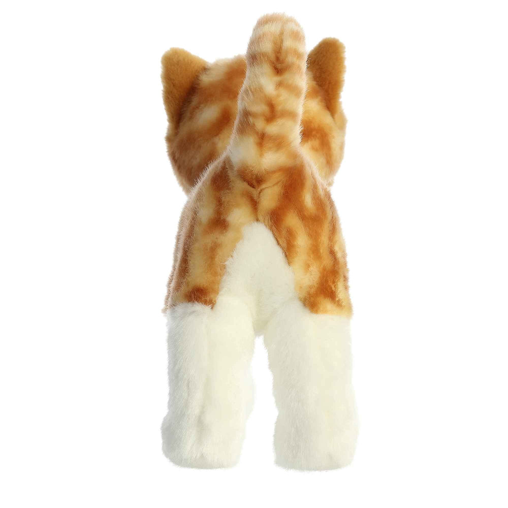 Aurora Miyoni orange tabby cat resting on bed for bedroom decor inspiration