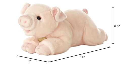 Aurora Miyoni pig plush shows air-brushed color and hand-stitched craftsmanship for lasting charm