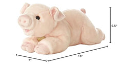 Aurora Miyoni pig plush shows air-brushed color and hand-stitched craftsmanship for lasting charm