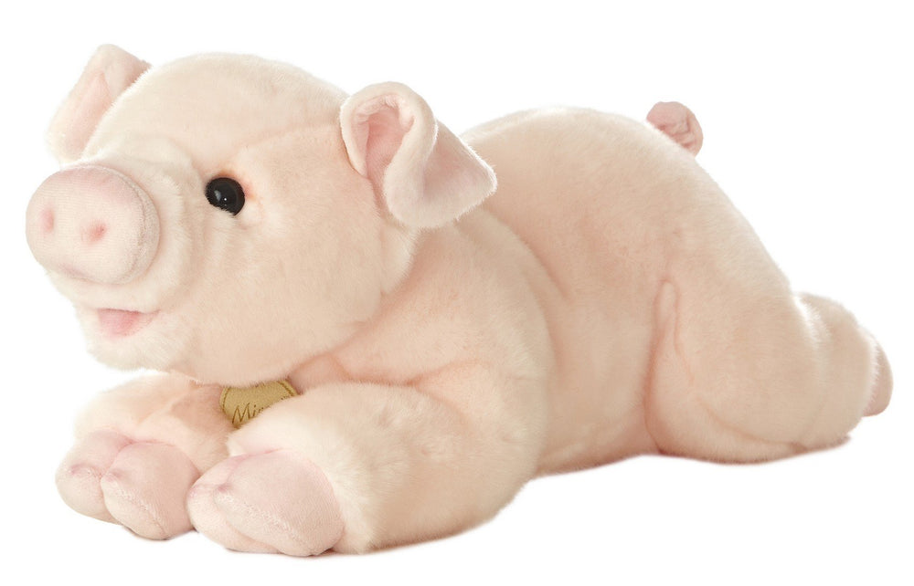 Aurora Miyoni pig plush pink 16in with lifelike features for cozy decor