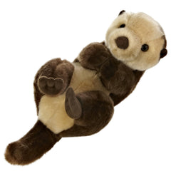 Aurora Miyoni Sea Otter plush, back view, poseable design for playful display.