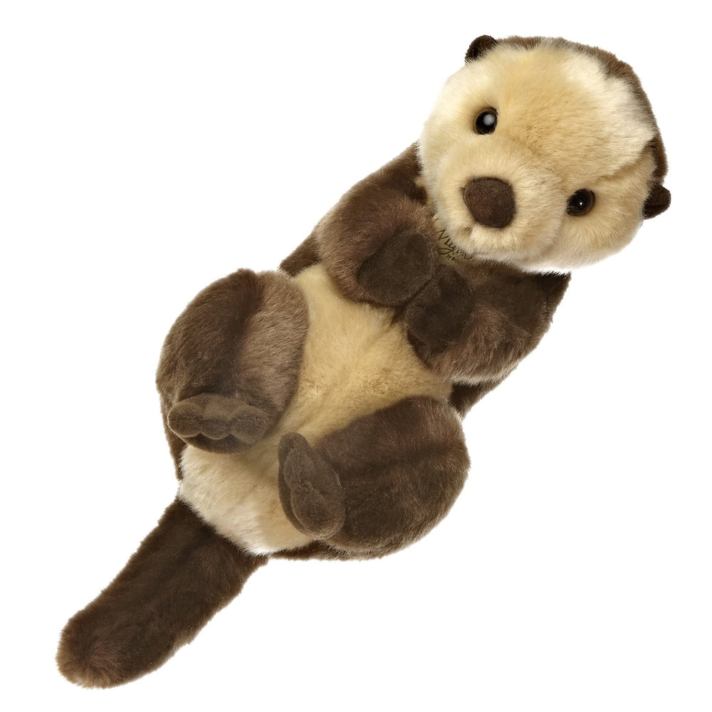 Aurora Miyoni Sea Otter plush, close-up face, velvety fur and gentle expression.