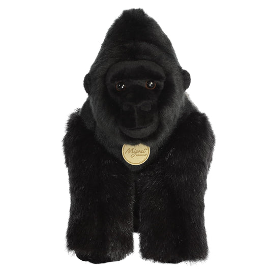 Aurora Miyoni Silverback Gorilla plush face with lifelike detail for comforting decor.
