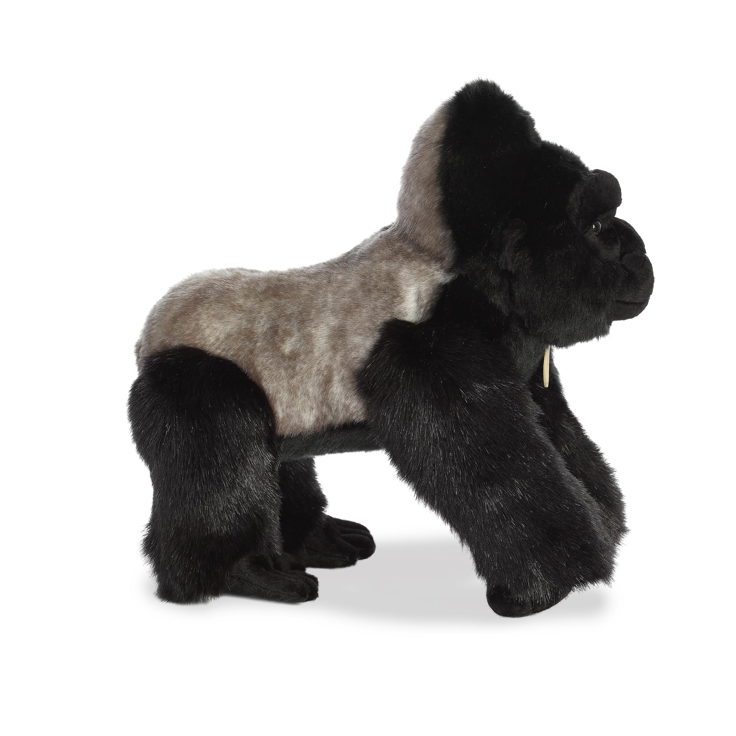 Aurora Miyoni Silverback Gorilla plush stitching detail shows handmade care.