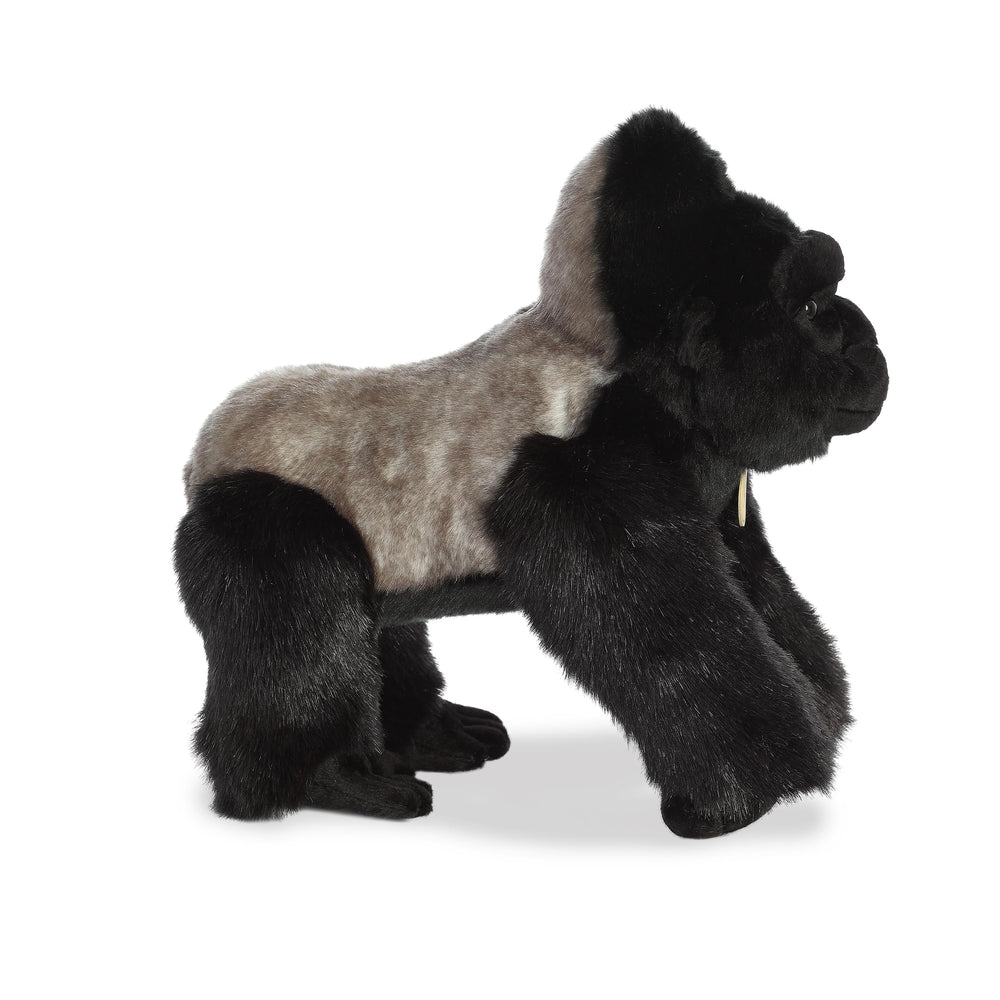 Aurora Miyoni Silverback Gorilla plush stitching detail shows handmade care.