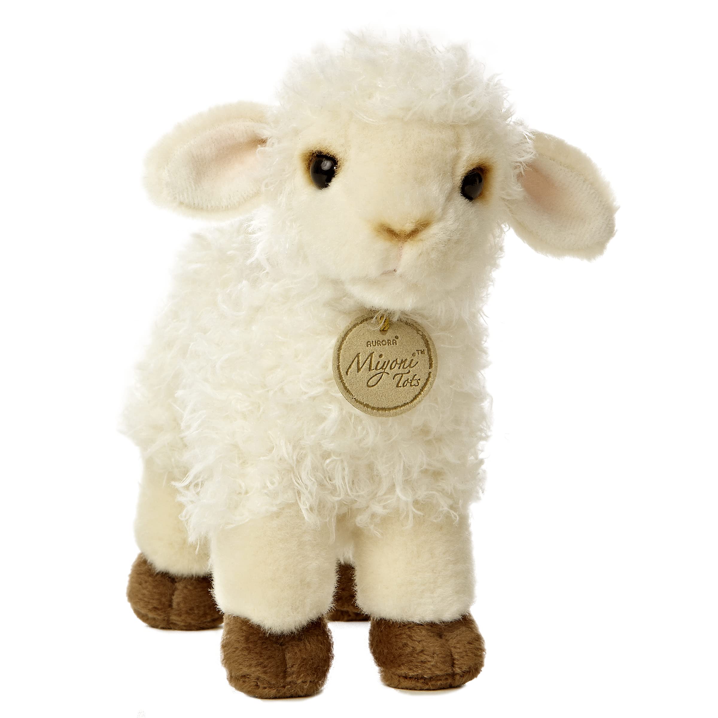 Aurora Miyoni Tots Baby Lamb plush with soft fleece for gentle cuddling.