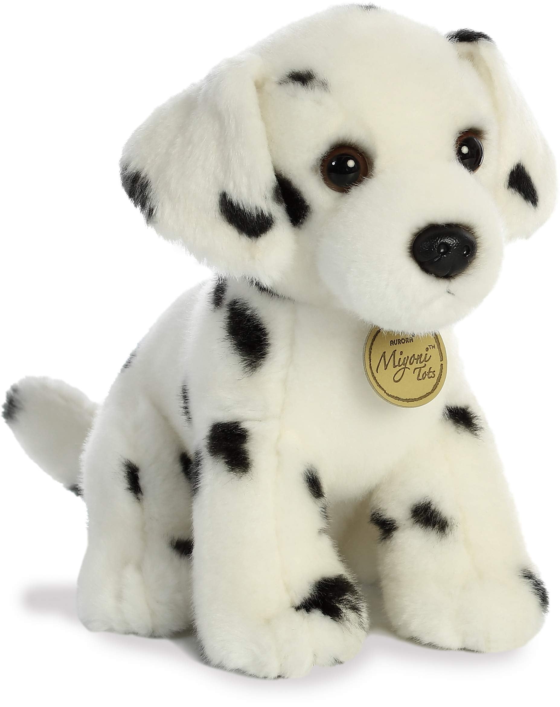 Aurora Miyoni Tots Dalmatian Pup plush, front view, lifelike spots and soft texture