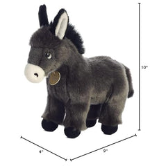 Aurora Miyoni Tots Donkey Foal close-up with hang tag, authentic species details.