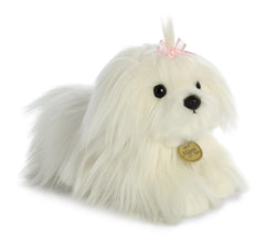 Aurora Miyoni Tots Maltese Puppy plush face detail, perfect for room decor and cuddle play.