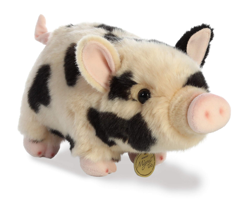 Aurora Miyoni Tots piglet with cream coat and black spots for lifelike cuddles