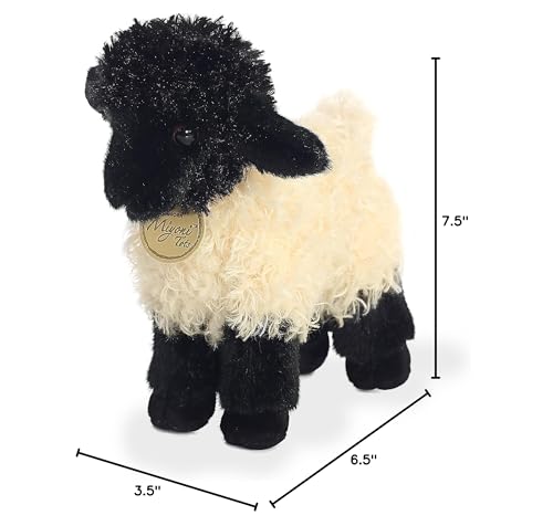 Aurora Miyoni Tots Suffolk Lamb white hangtag visible with educational information