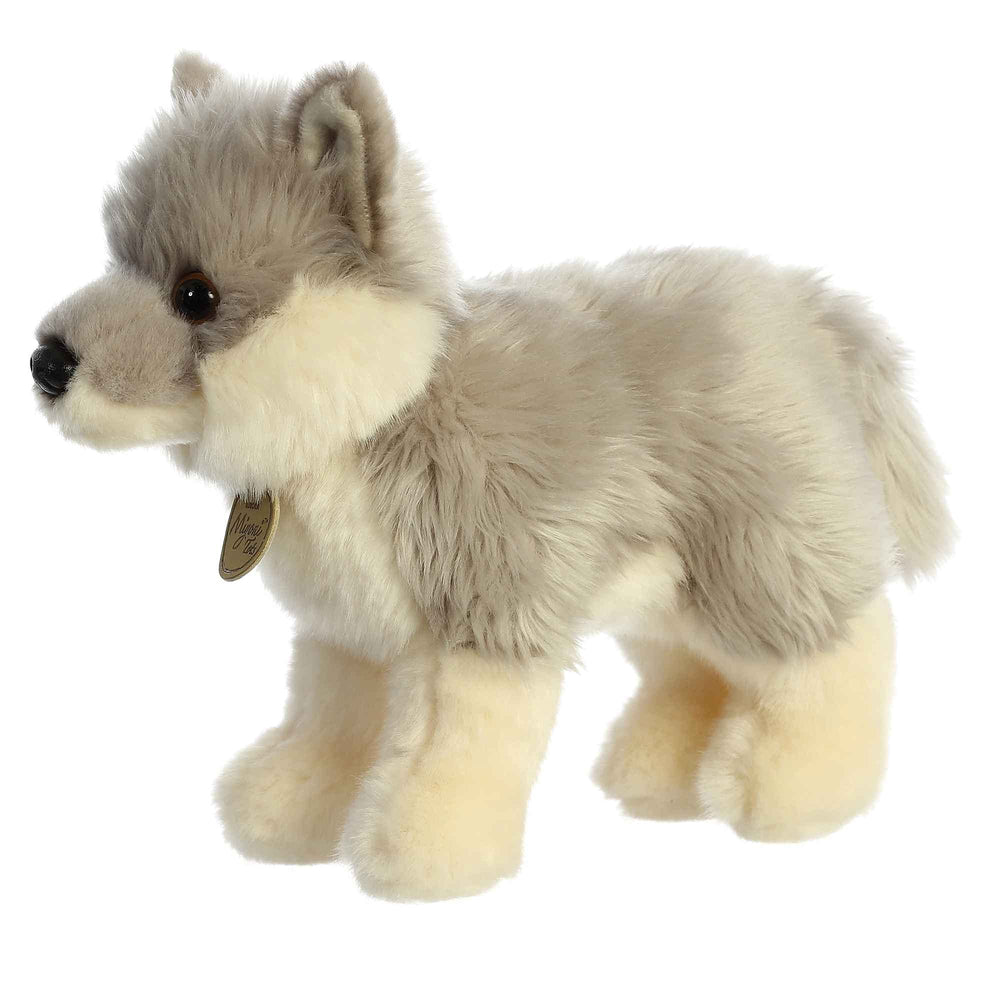 Aurora Miyoni Wolf Pup plush in a classroom setting, inviting learning corners.