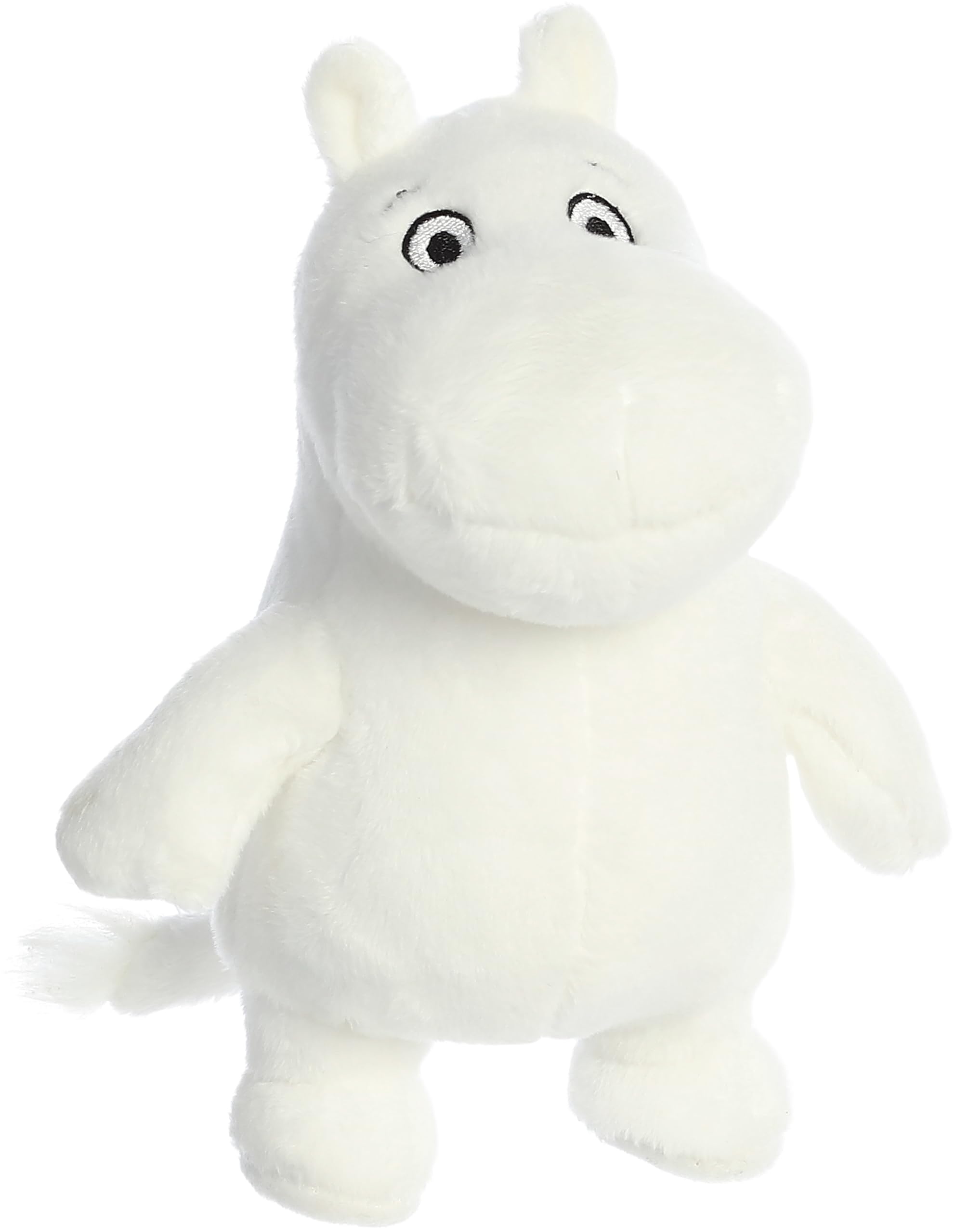 Close-up of Aurora Moomin plush fur highlighting deluxe materials and cloud-soft feel.