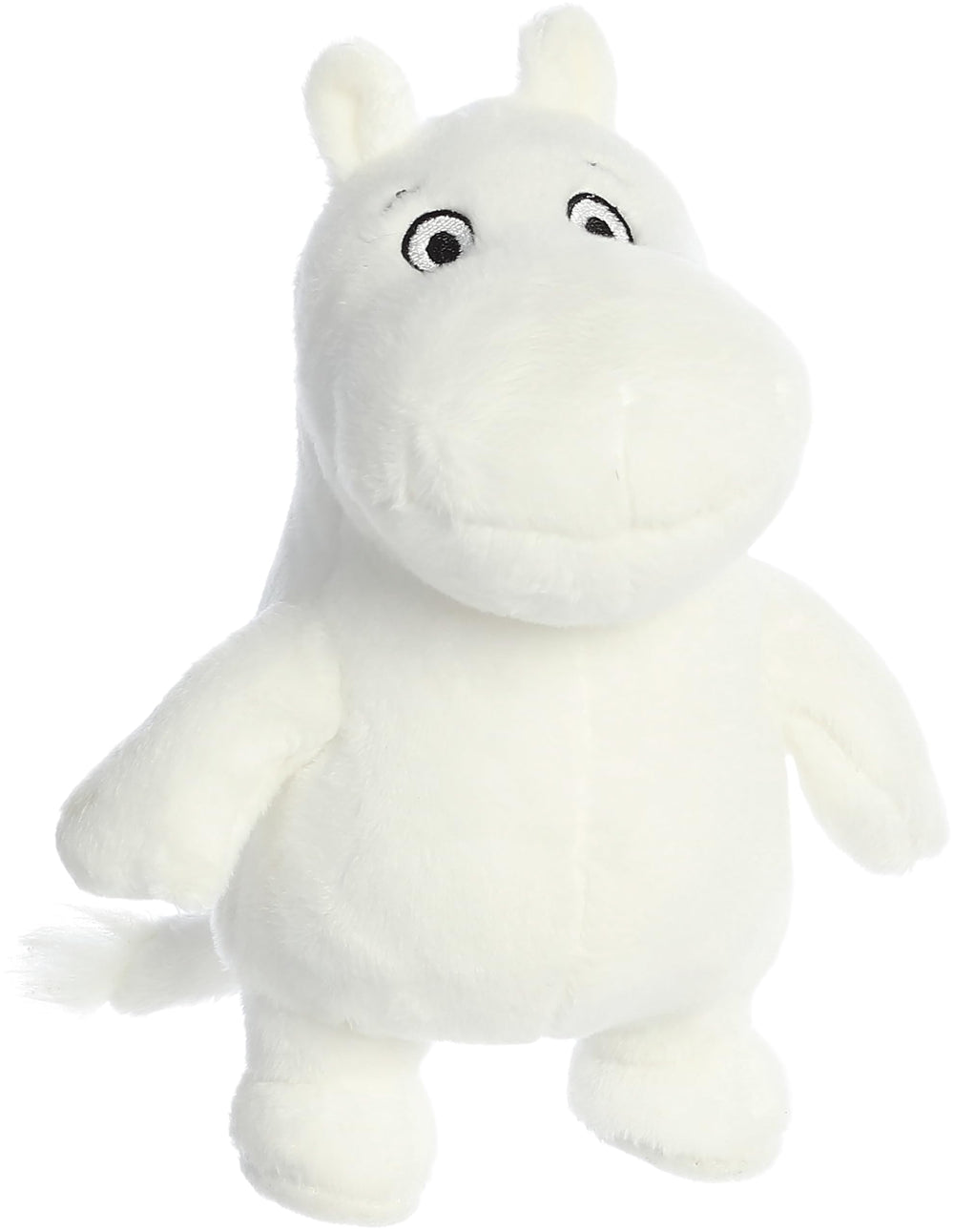 Close-up of Aurora Moomin plush fur highlighting deluxe materials and cloud-soft feel.