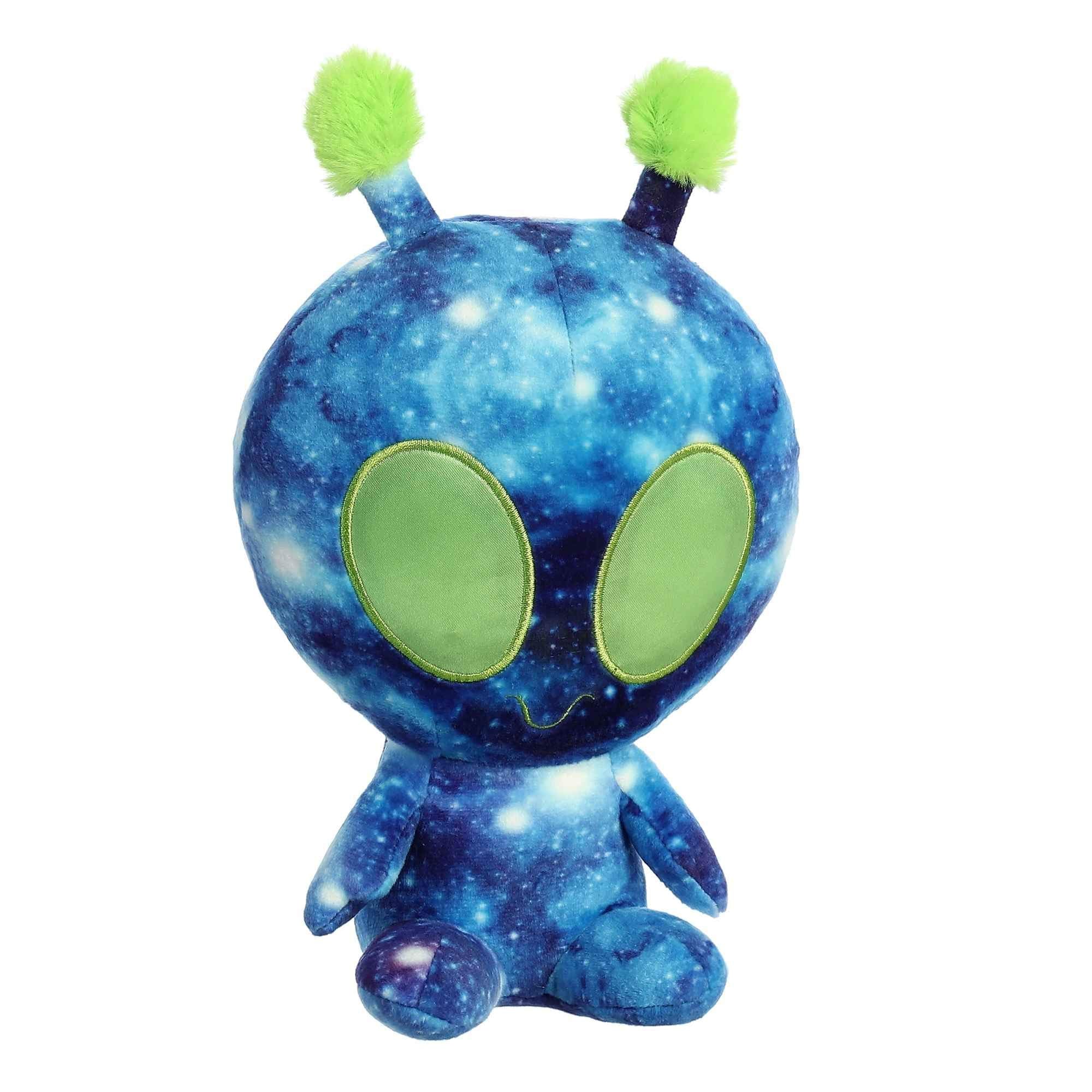 Aurora Nebula galaxy pattern plush in blue for imaginative space adventures.