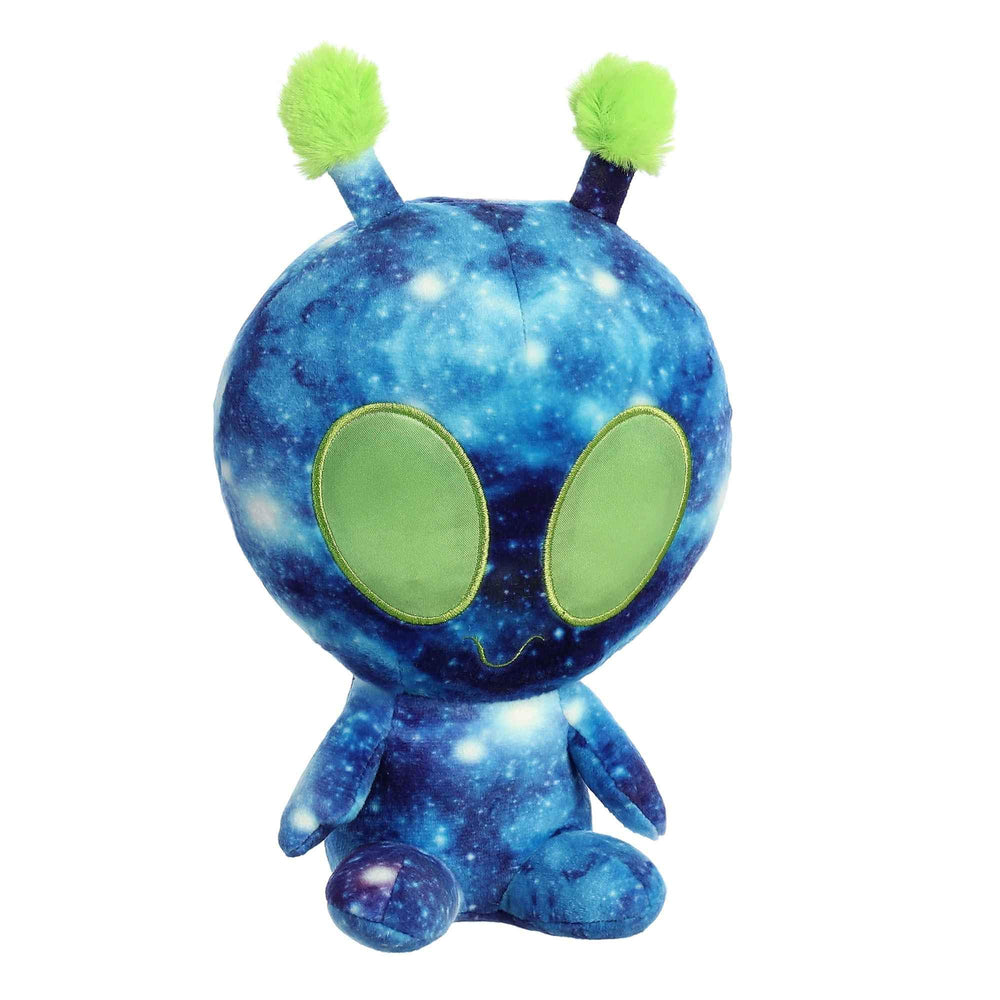 Aurora Nebula galaxy pattern plush in blue for imaginative space adventures.