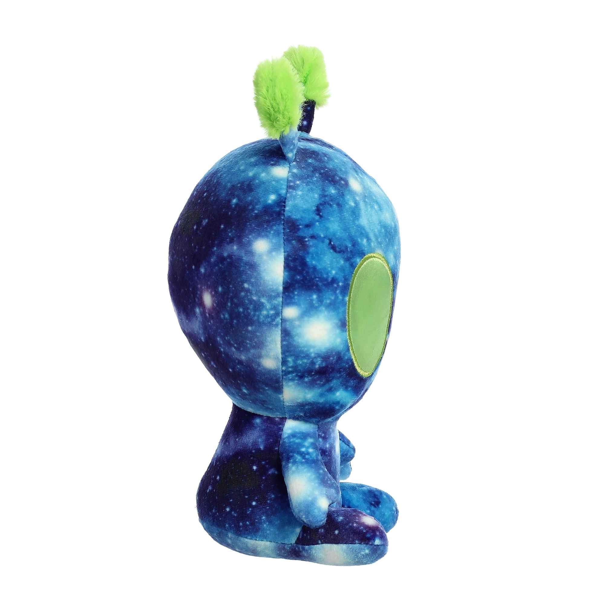 Aurora Nebula glowing eyes alien plush designed for night-time visibility.