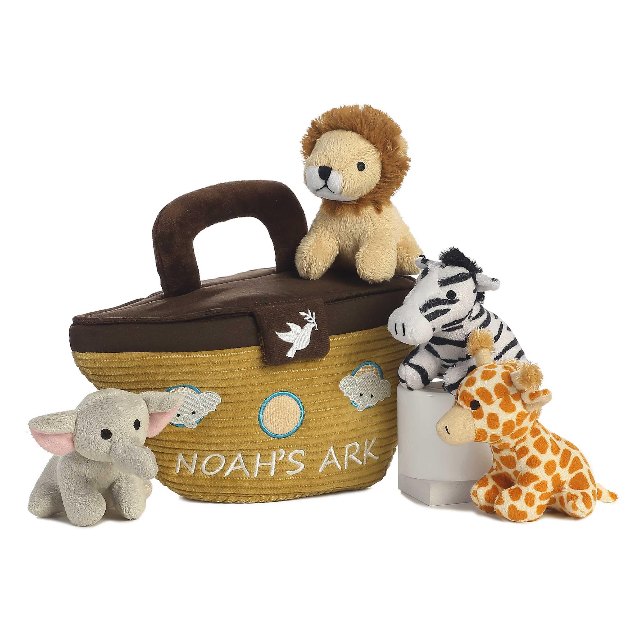 Aurora Noah's Ark carrier plush with sensory features for baby play.