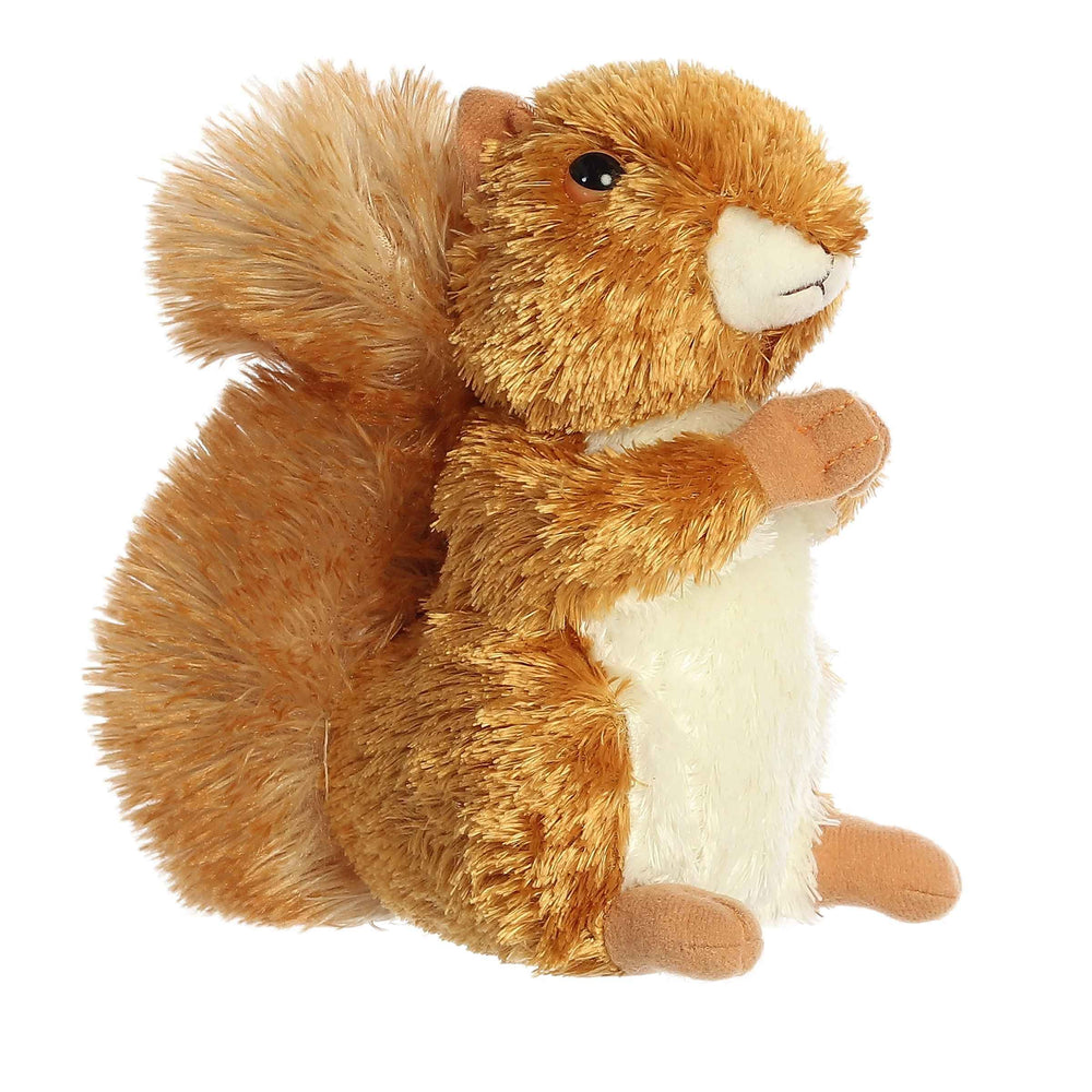 Aurora Nutsie plush squirrel with red fur, ideal for cozy cuddles.
