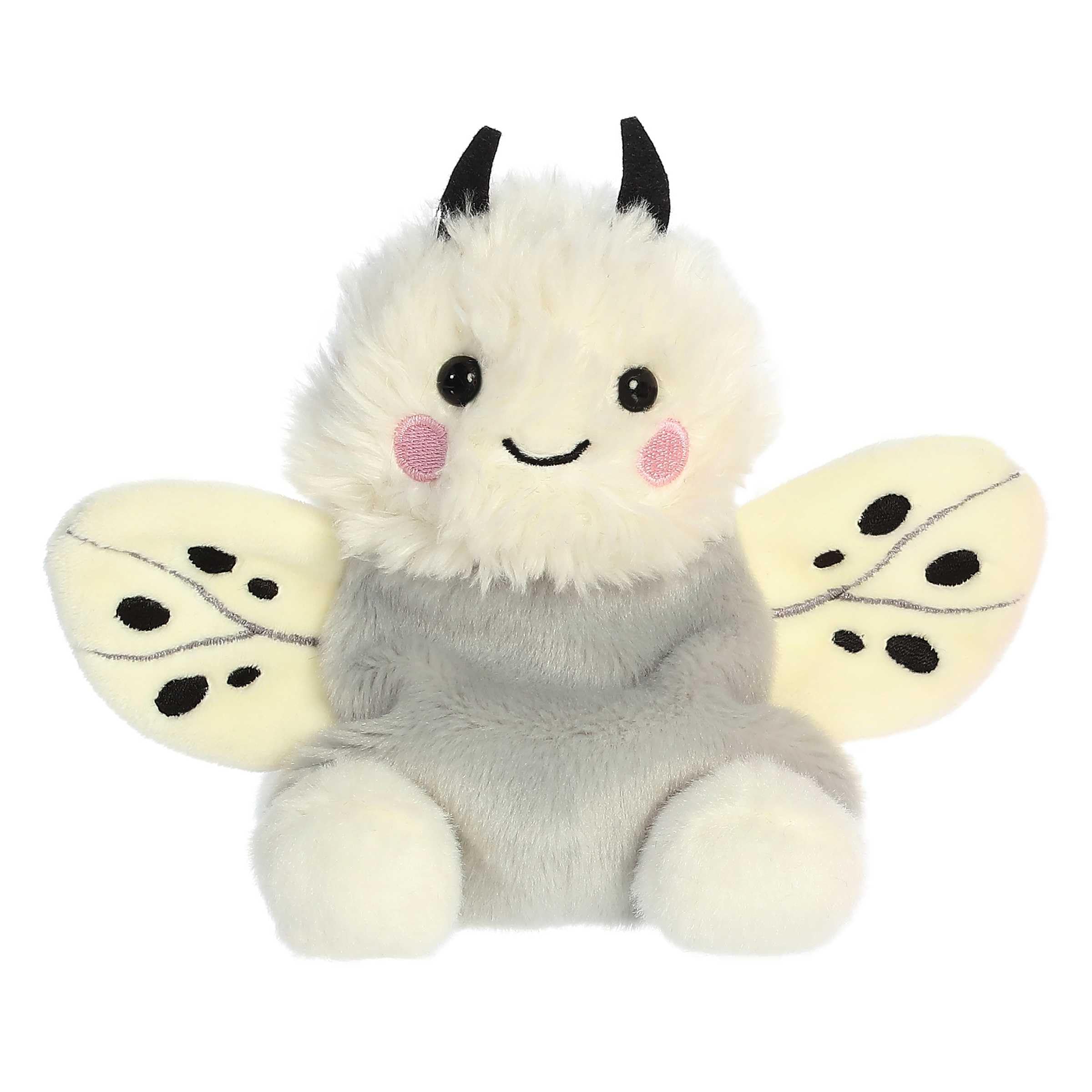 Aurora Palm Pals Astra Moth front view shows soft, huggable design for display.