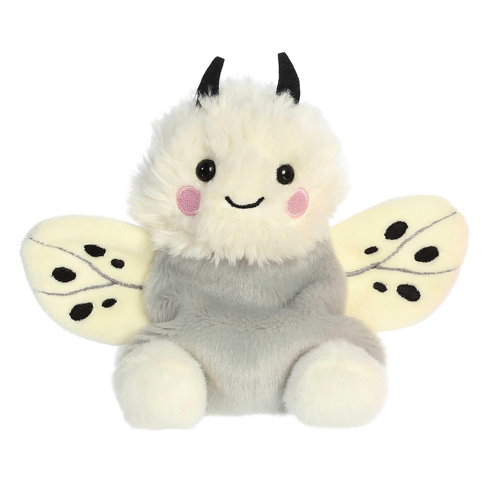 Aurora Palm Pals Astra Moth front view shows soft, huggable design for display.