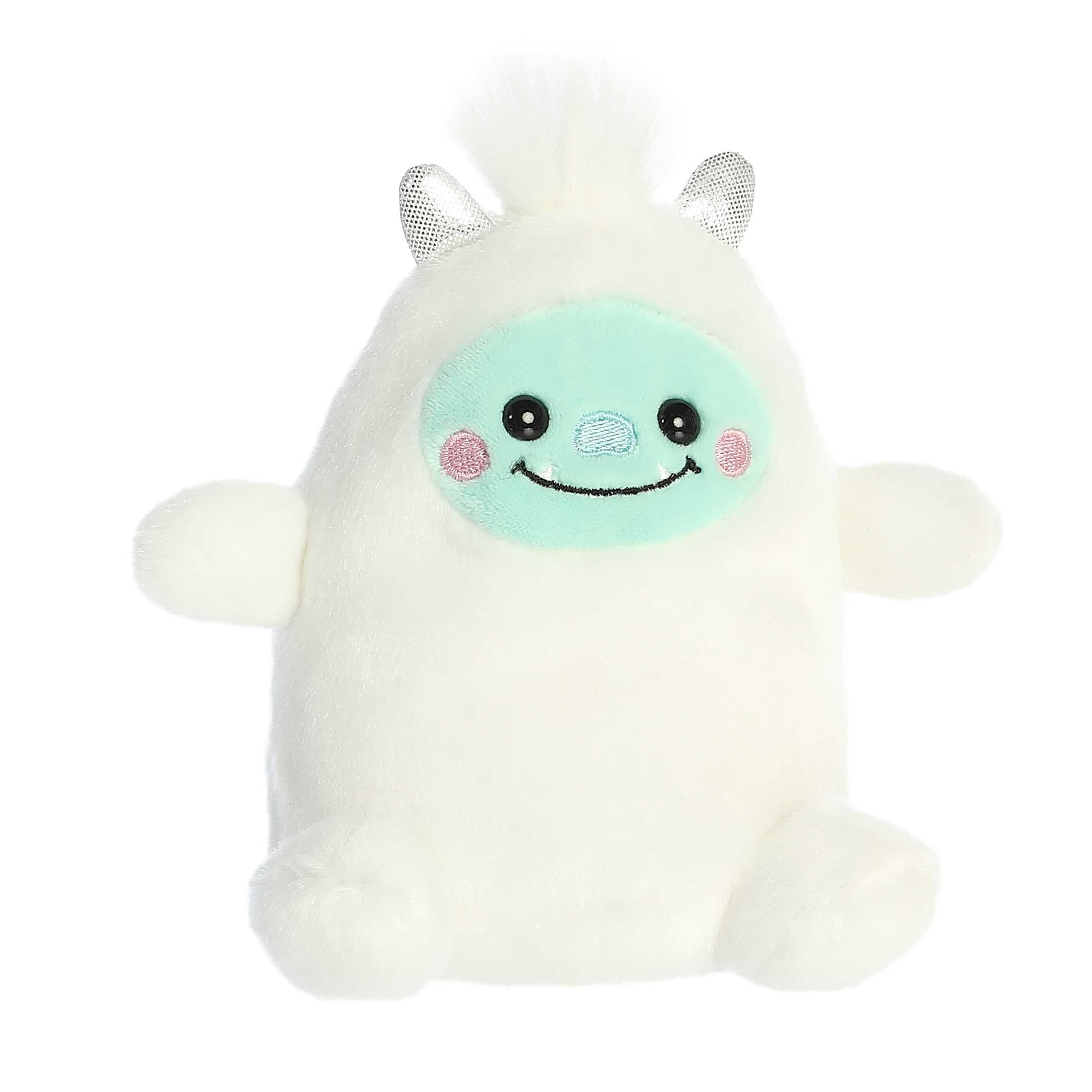 Aurora Baker Yeti plush side view highlights compact, hand-sized charm.