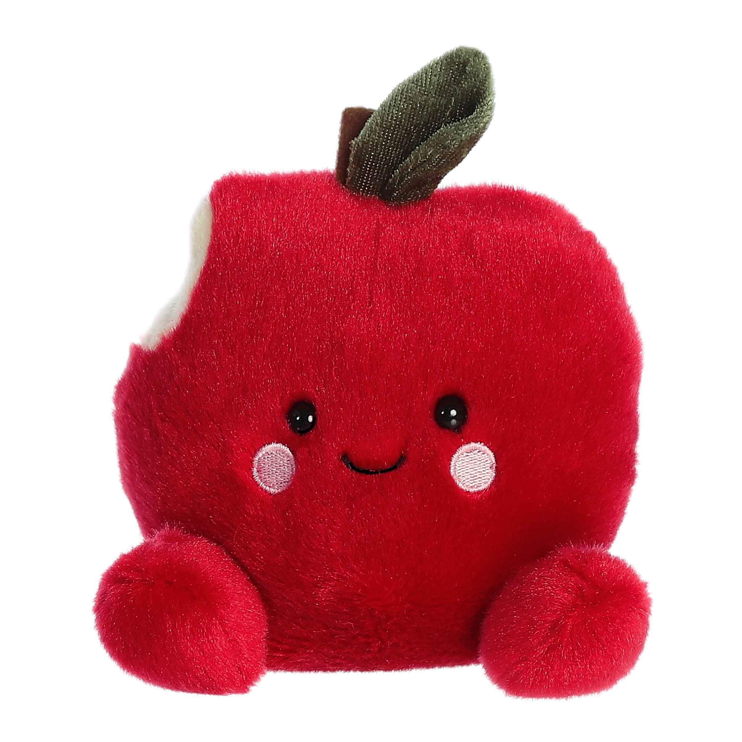 Aurora Palm Pals Crisp Red Apple plush with vivid red color, ideal for cozy playtime.
