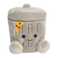 Aurora Garbanzo Palm Pal plush gray front view, cozy desk buddy.