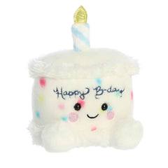 Aurora Palm Pals Happy B'Day Cake plush face close-up showing soft fur.