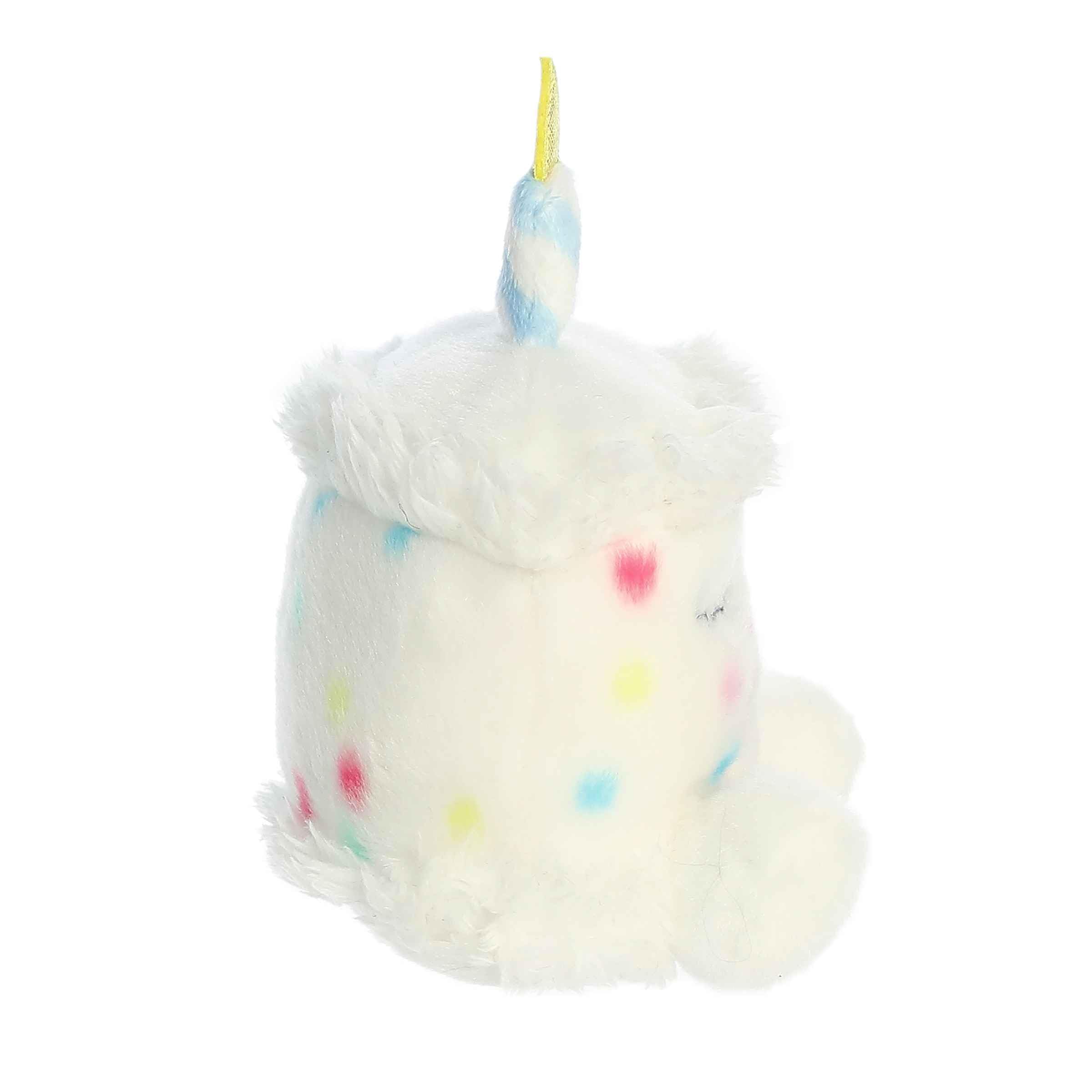 Aurora Palm Pals Happy B'Day Cake plush fabric texture for cozy displays.