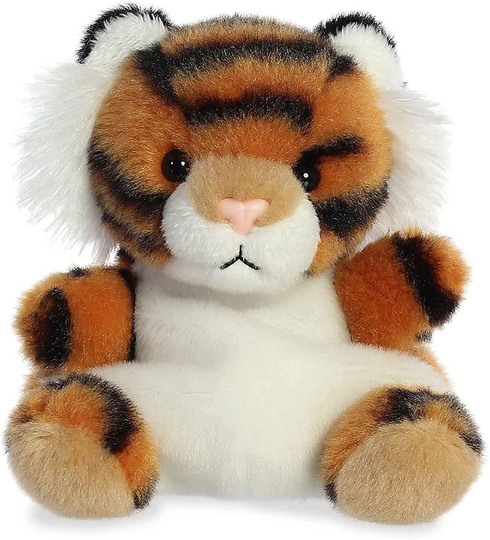 Aurora Palm Pals Indy Tiger with bright eyes ready for imaginative play.